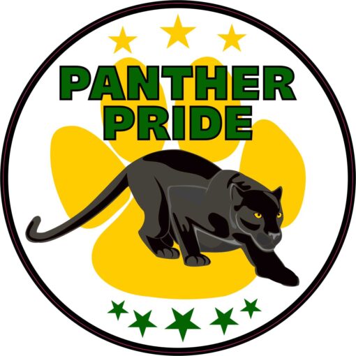 Green and Yellow Panther Pride Vinyl Sticker