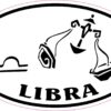 Oval Libra Vinyl Sticker