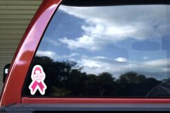For My Dad Breast Cancer Ribbon Vinyl Sticker