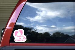 Pink Baby in Vehicle Vinyl Sticker