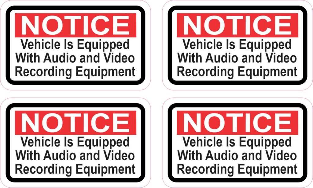 Recording Line Sticker StickerTalk Vehicle Equipped with Recording Equipment Vinyl Stic ...