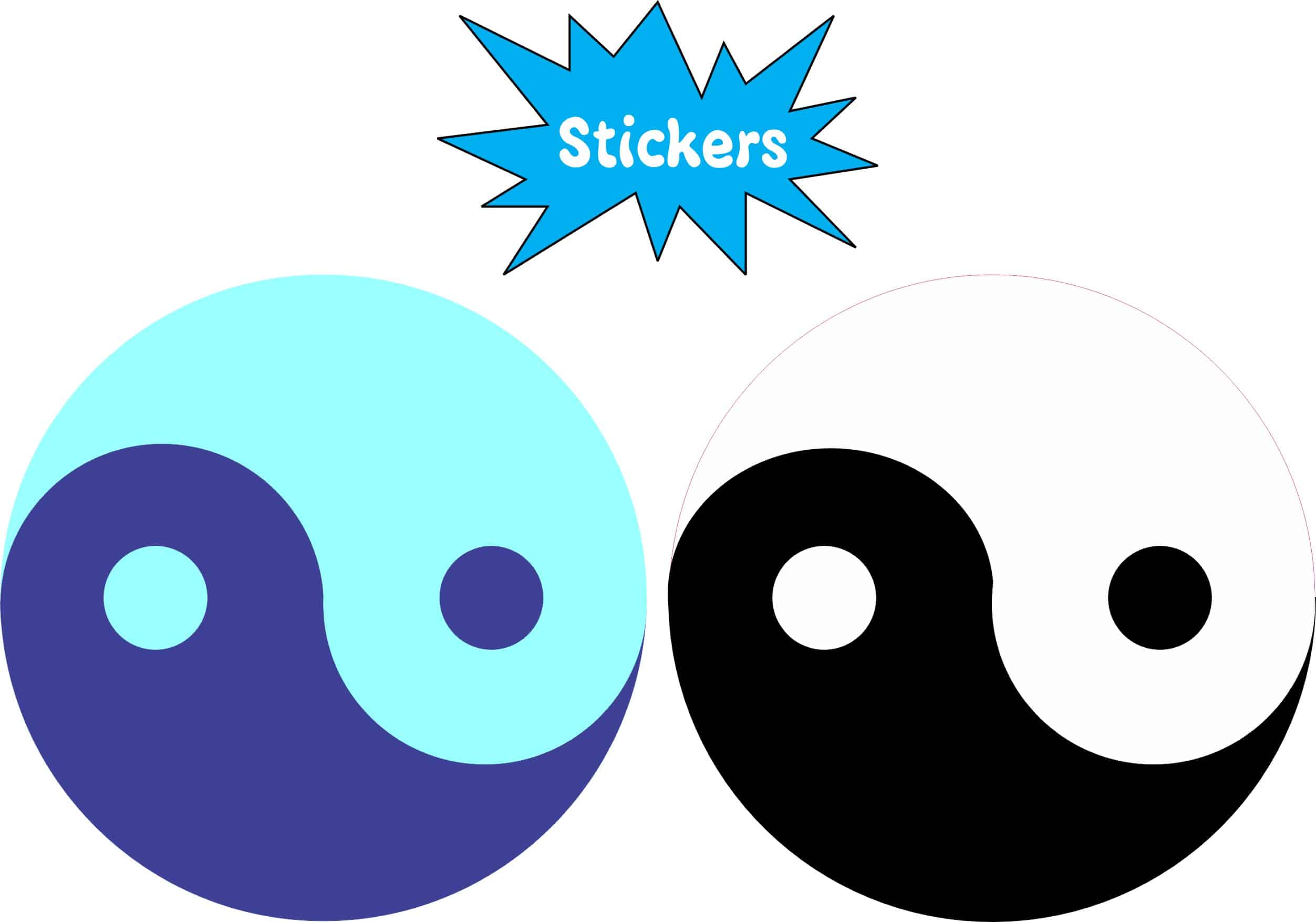 StickerTalk Yin Yang Vinyl Stickers, 1 sheet of 2 stickers, 2 in - Image 4