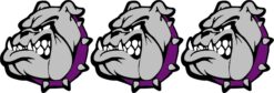 Left Facing Purple Collared Bulldog Mascot Vinyl Stickers
