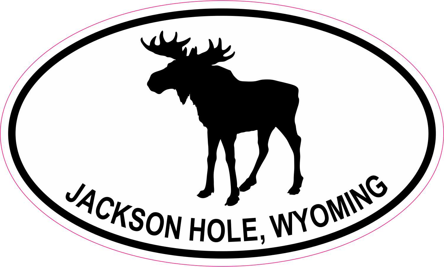 Moose Oval Jackson Hole Wyoming Vinyl Sticker