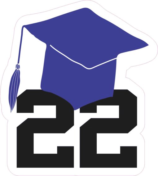 Grad Hat Senior 22 Vinyl Sticker