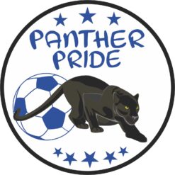 Blue Soccer Panther Pride Vinyl Sticker
