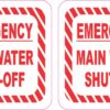 Emergency Main Water Shut-Off Vinyl Stickers