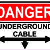 Left Right Below Underground Cable Vinyl Sticker