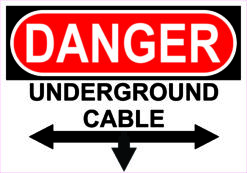 Left Right Below Underground Cable Vinyl Sticker