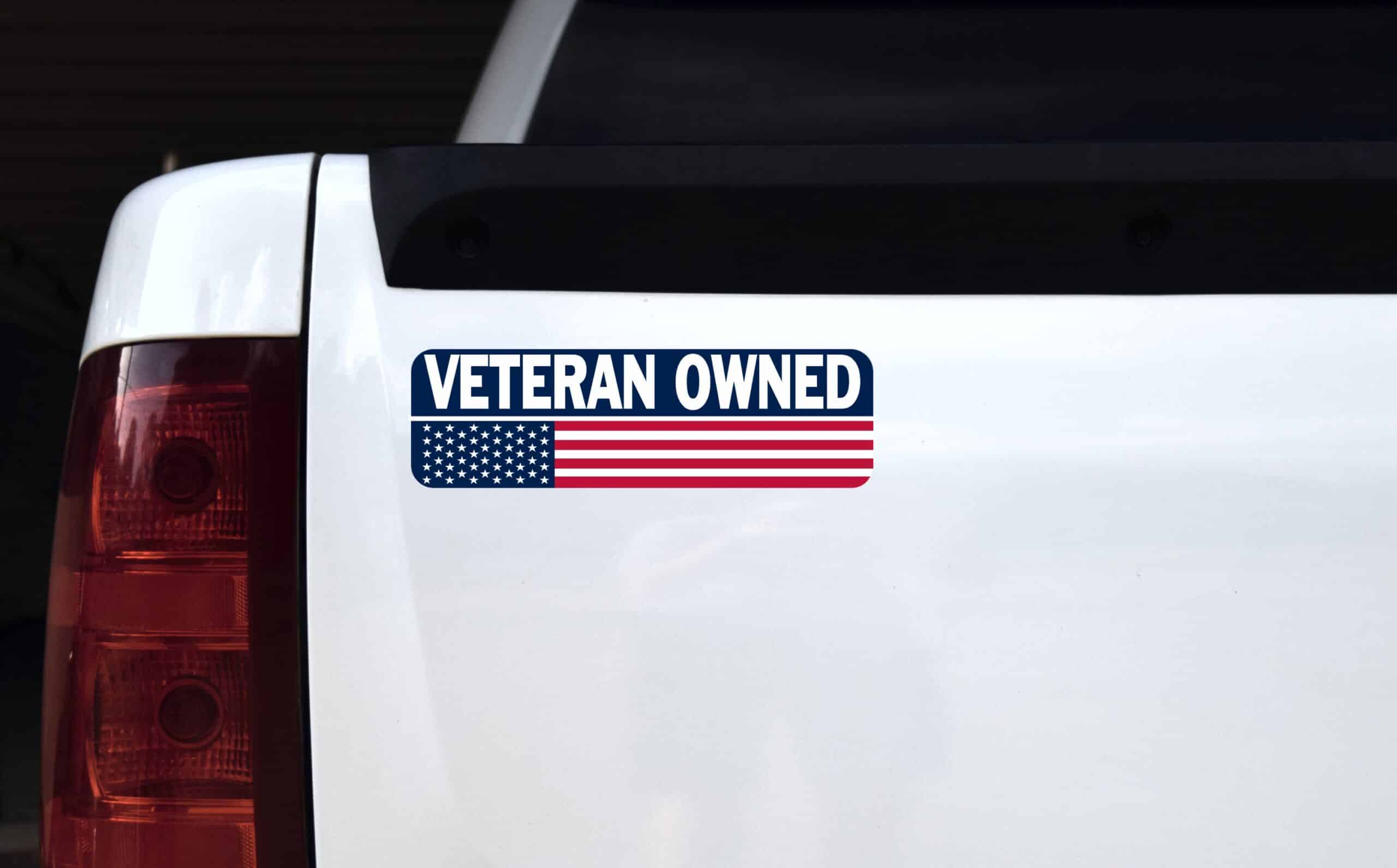 StickerTalk Veteran Owned Vinyl Sticker, 10 inches x 3 inches