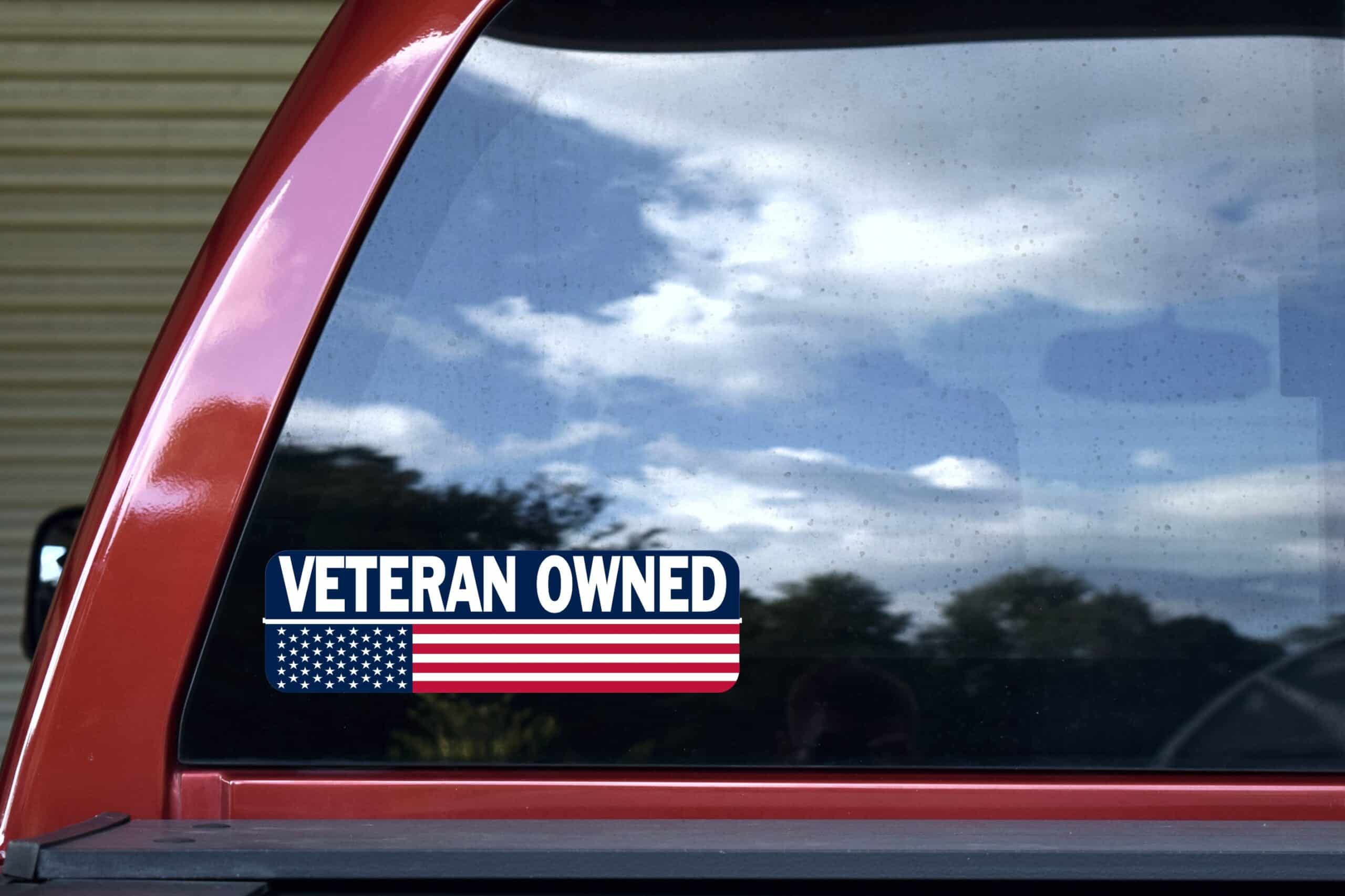 StickerTalk Veteran Owned Vinyl Sticker, 10 inches x 3 inches