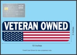 StickerTalk Veteran Owned Vinyl Sticker, 10 inches x 3 inches