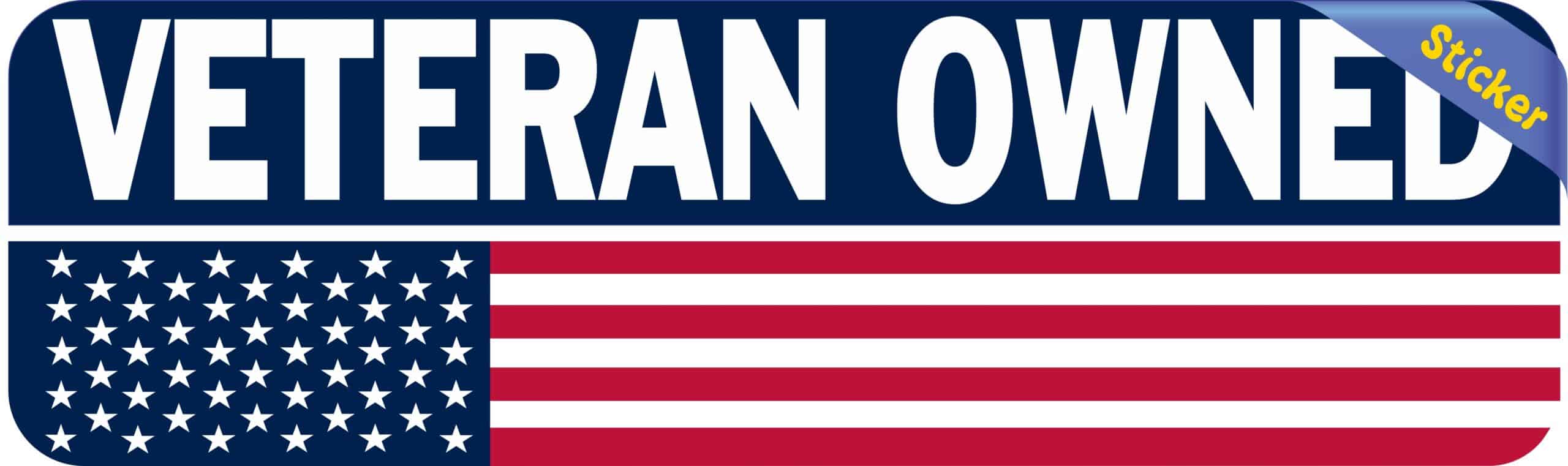 StickerTalk Veteran Owned Vinyl Sticker, 10 inches x 3 inches