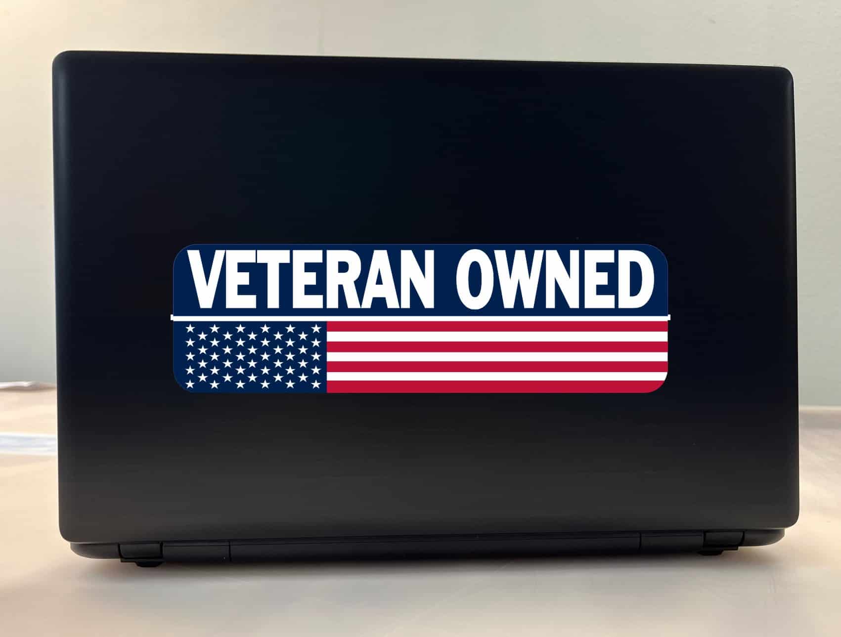 StickerTalk Veteran Owned Vinyl Sticker, 10 inches x 3 inches