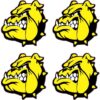 Yellow and Black Bulldog Vinyl Stickers