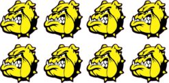 Yellow and Black Bulldog Vinyl Stickers