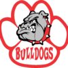Red Bulldog Paw Vinyl Sticker