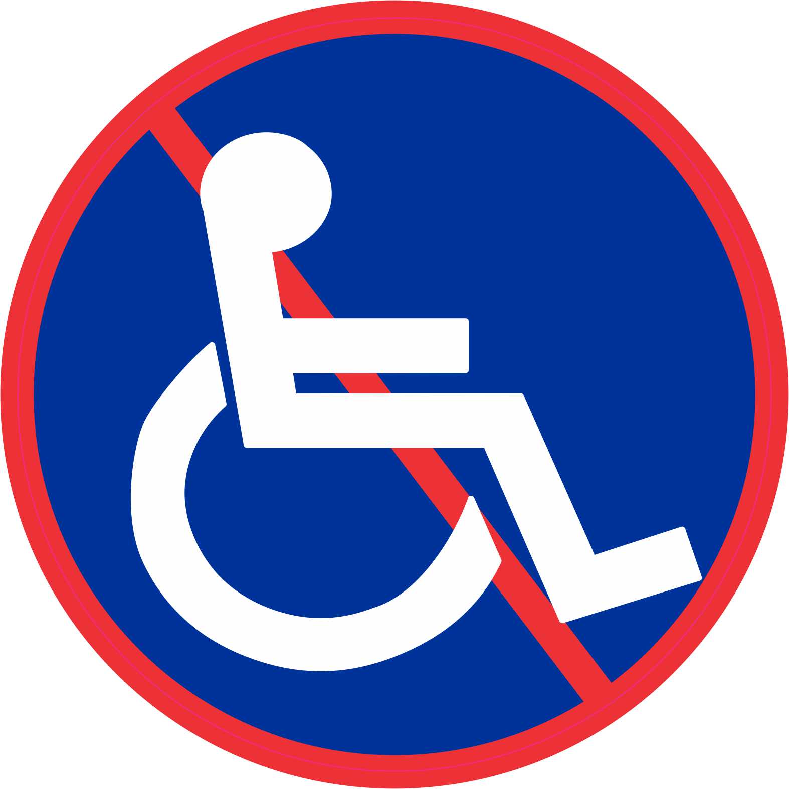 No Wheelchair Access Symbol Vinyl Sticker