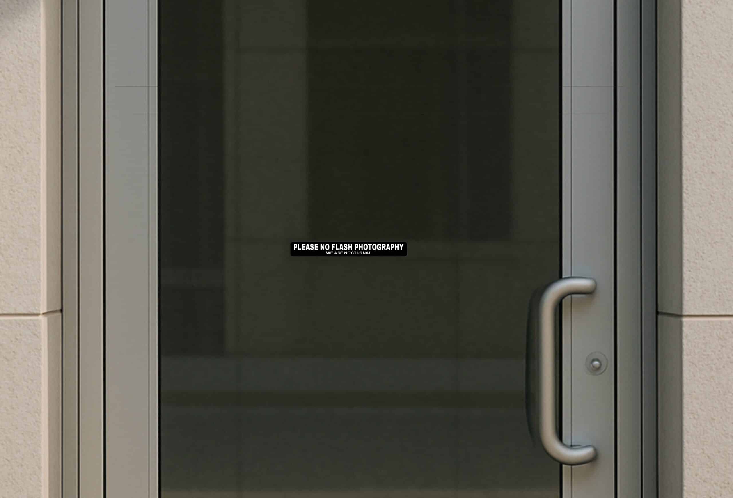 StickerTalk We Are Nocturnal No Flash Photography Vinyl Stickers, 1 sheet of 2 stickers, 8 inches x 1 inch each
