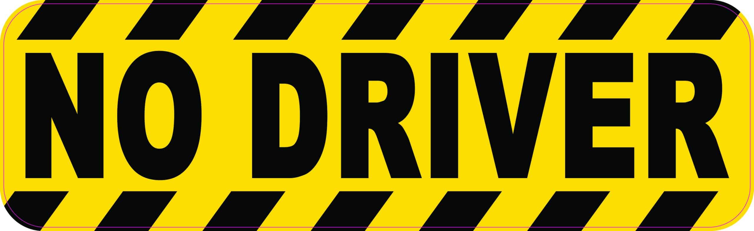 StickerTalk No Driver Vinyl Sticker, 10 inches x 3 inches