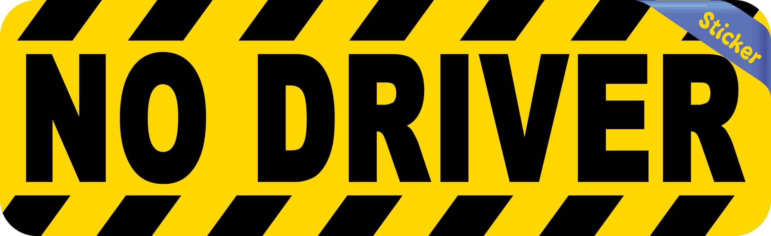 StickerTalk No Driver Vinyl Sticker, 10 inches x 3 inches - Image 2