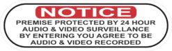 Oblong Protected by Audio and Video Surveillance Vinyl Sticker
