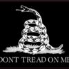 Black and White Gadsden Flag Magnet