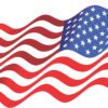 Reverse Flight Waving American Flag Vinyl Sticker