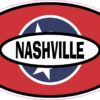 Tennessee Flag Oval Nashville Vinyl Sticker