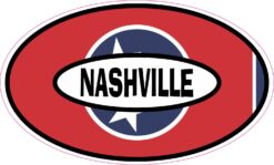 Tennessee Flag Oval Nashville Vinyl Sticker