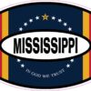 Oval Mississippi Flag Vinyl Sticker