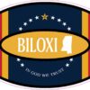 Mississippi Silhouette Oval Biloxi Vinyl Sticker
