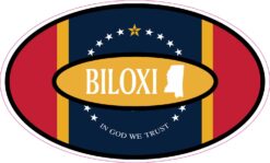 Mississippi Silhouette Oval Biloxi Vinyl Sticker