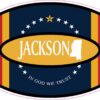 Mississippi Silhouette Oval Jackson Vinyl Sticker
