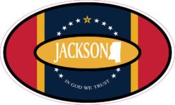 Mississippi Silhouette Oval Jackson Vinyl Sticker
