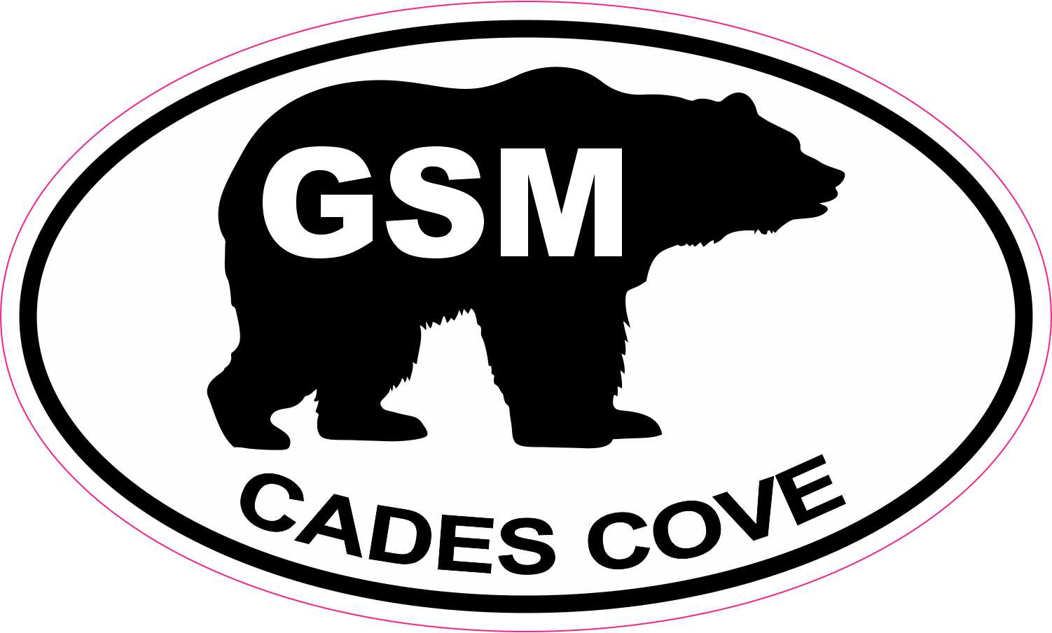 Bear Oval GSM Cades Cove Vinyl Sticker