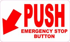 Push Emergency Stop Button Vinyl Sticker