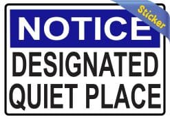 Alternative view of StickerTalk Designated Quiet Place Vinyl Sticker, 5 inches x 3.5