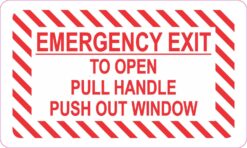 Emergency Exit Window Vinyl Sticker