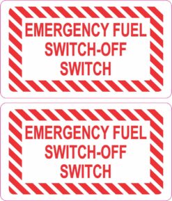 Emergency Fuel Switch-Off Switch Vinyl Stickers