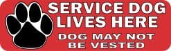 StickerTalk Service Dog Lives Here Magnet, 10 inches x 3 inches
