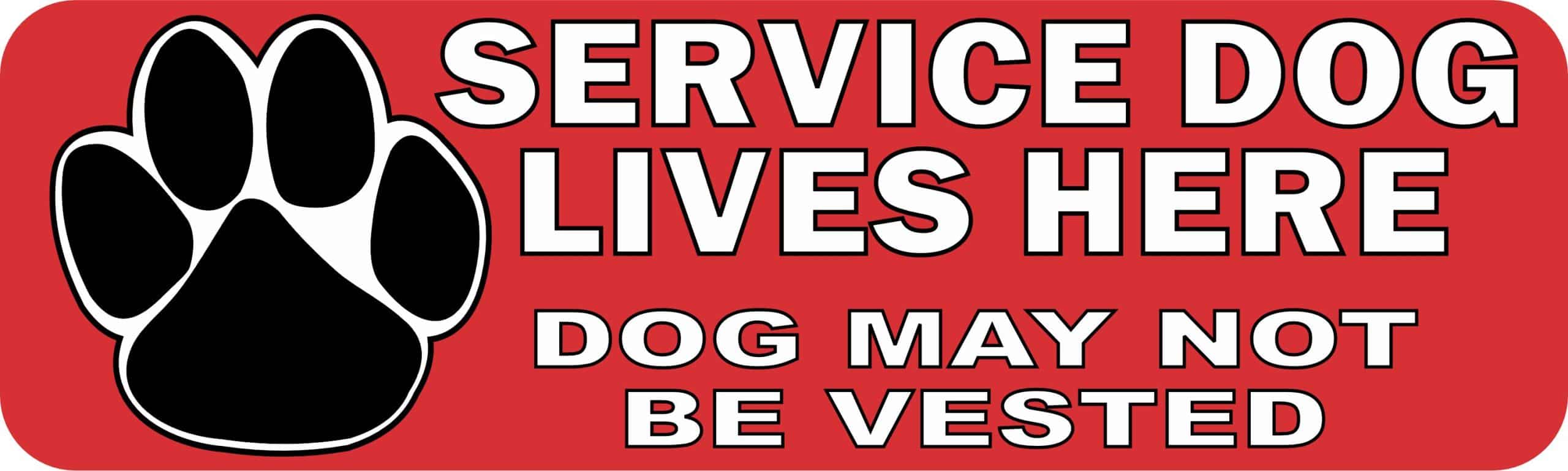 StickerTalk Service Dog Lives Here Magnet, 10 inches x 3 inches