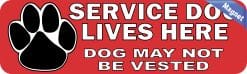 Alternative view of StickerTalk Service Dog Lives Here Magnet, 10 inches x 3 inches
