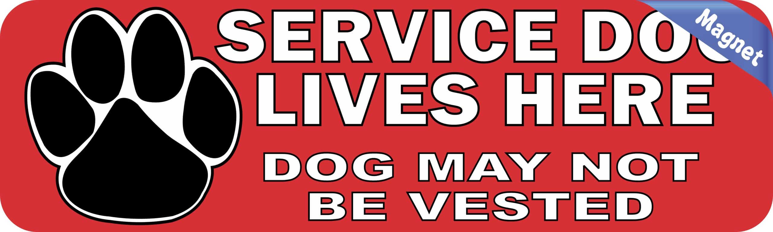 StickerTalk Service Dog Lives Here Magnet, 10 inches x 3 inches - Image 2