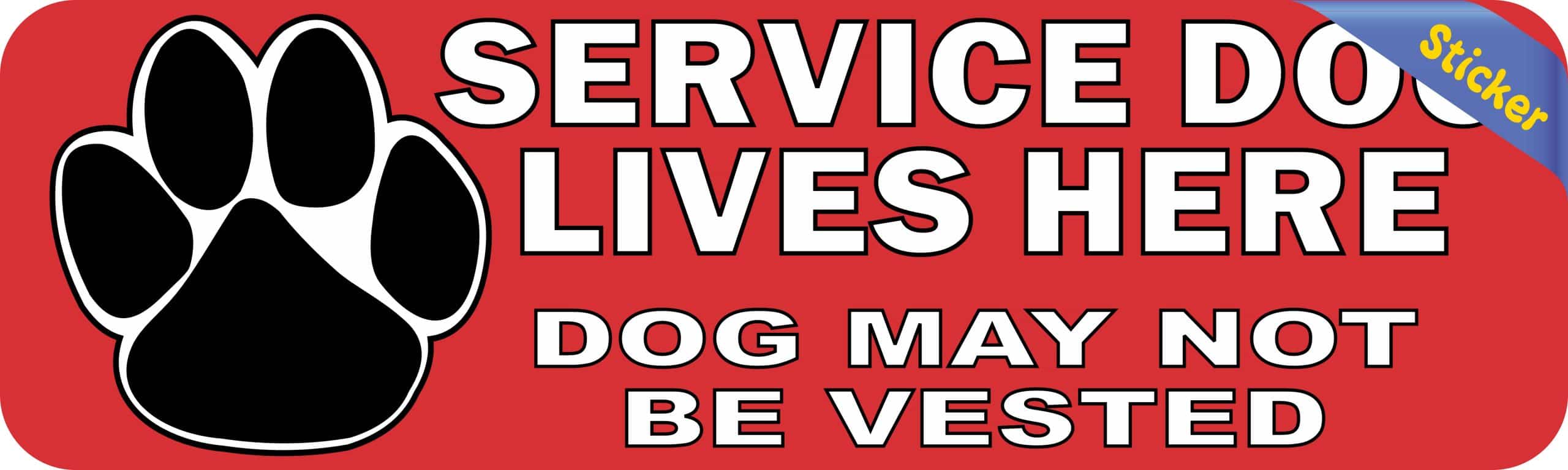 StickerTalk Service Dog Lives Here Vinyl Sticker, 10 inches x 3 - Image 2