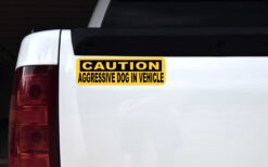 Aggressive Dog in Vehicle Vinyl Sticker