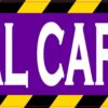 Caution Stripe Purple Rural Carrier Vinyl Sticker