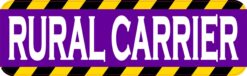 Caution Stripe Purple Rural Carrier Vinyl Sticker