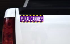 Caution Stripe Purple Rural Carrier Vinyl Sticker