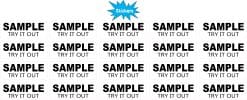 Alternative view of StickerTalk Try It Out Sample Vinyl Stickers, 1 sheet of 20 stickers, 2 inches x 0.5 inches each
